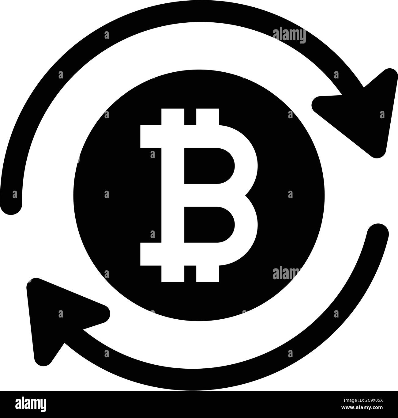 Icône Bitcoin, remboursement, rechargement. Une icône magnifique et méticuleuse. Vecteur bien organisé et modifiable pour toutes les utilisations. Illustration de Vecteur