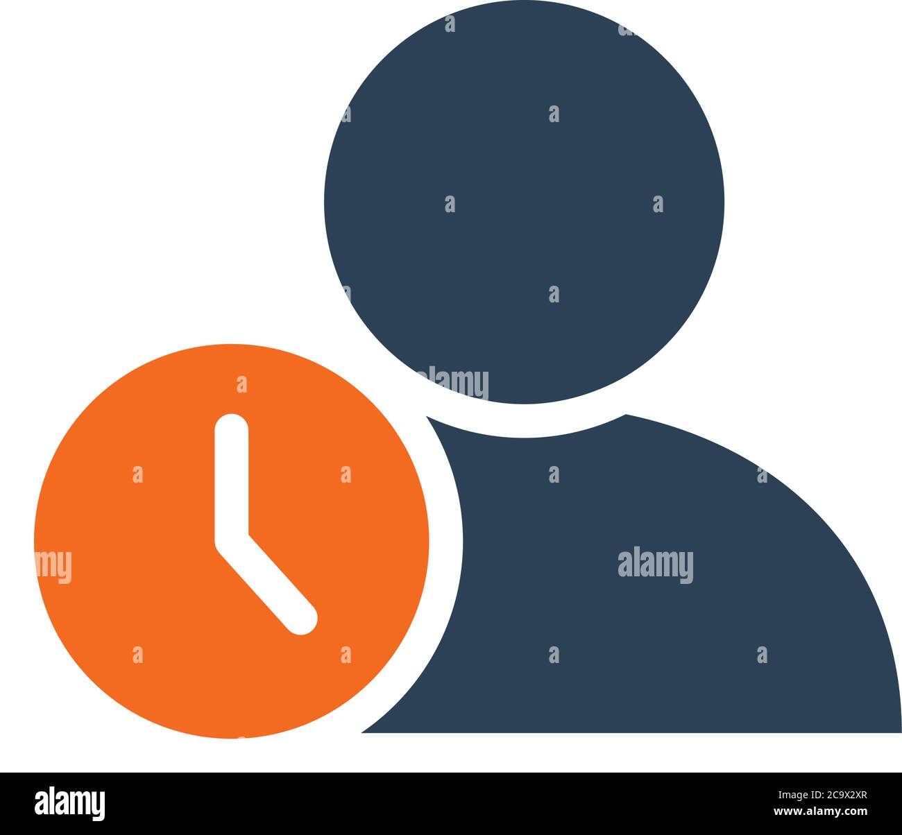 Profil utilisateur avec icône de ligne d'horloge. Navigation publique, symbole de liste d'attente Illustration de Vecteur