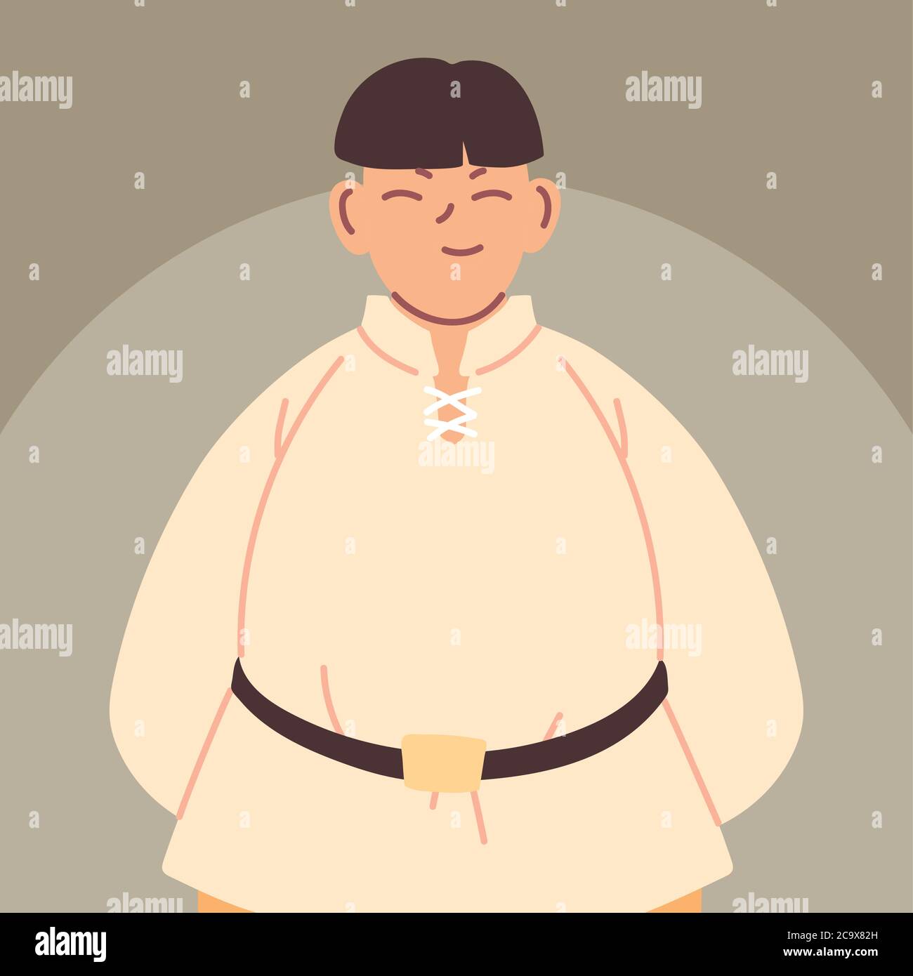 homme caractère paysan médiéval, époque médiévale vecteur illustration design Illustration de Vecteur