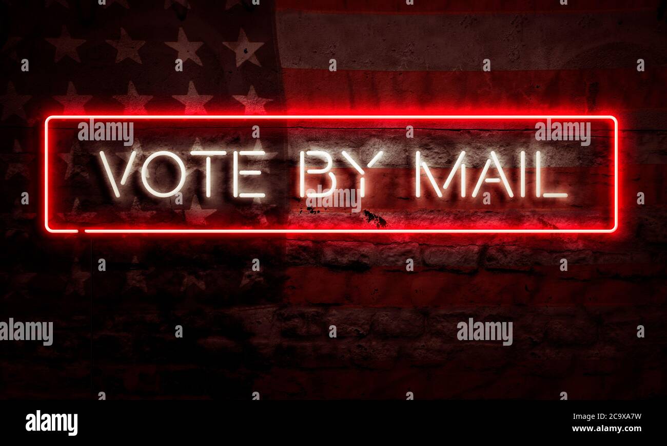Vote par courrier Art graphique sujet politique conceptuel controverse élection 2020 Banque D'Images