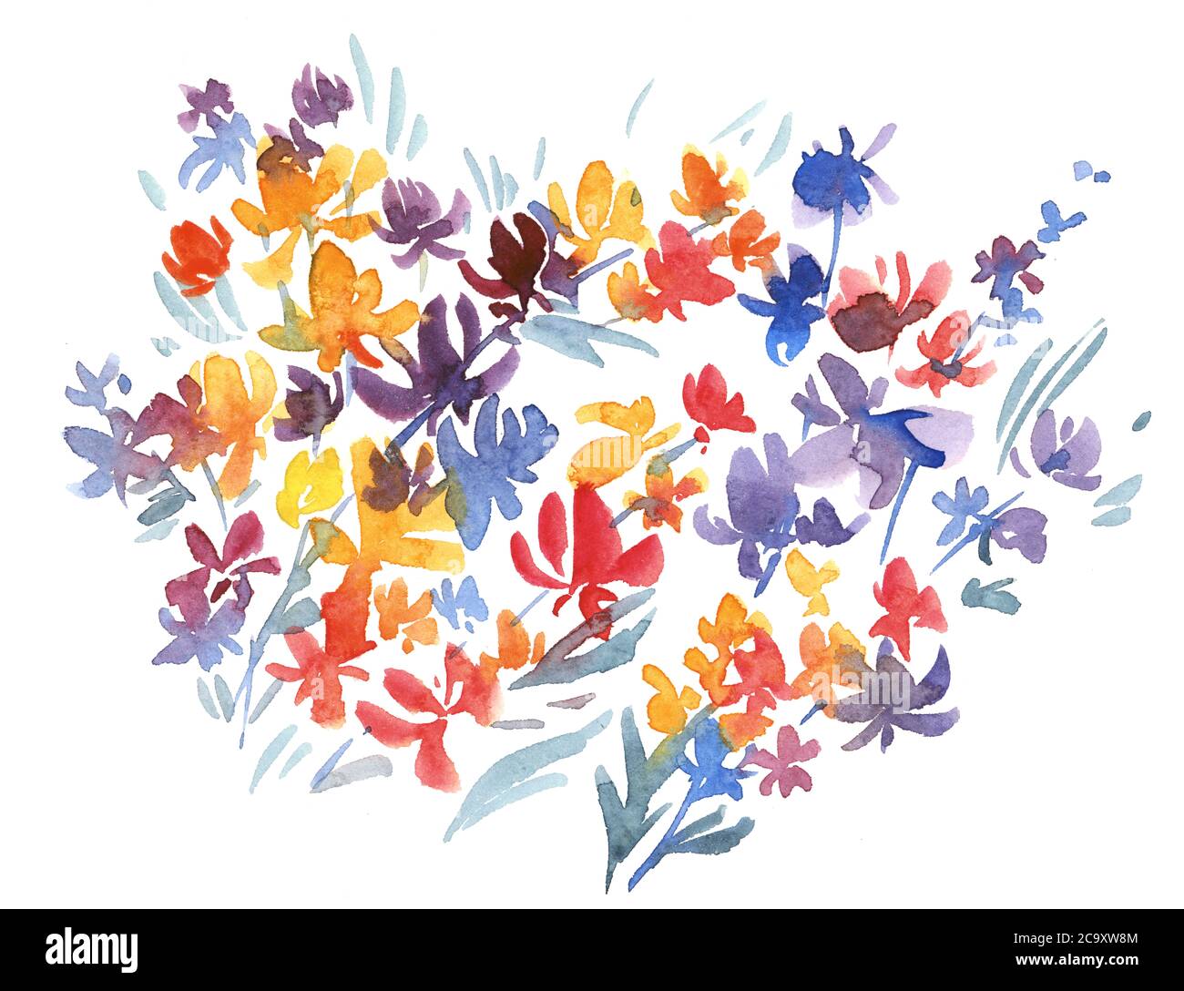 Filigrane Gratuit Orange Et Violet Fleurs Abstraites Element Pour Carte En Tete Invitation Poster Medias Sociaux Post Publication Brosse Dessinee A La Main Photo Stock Alamy