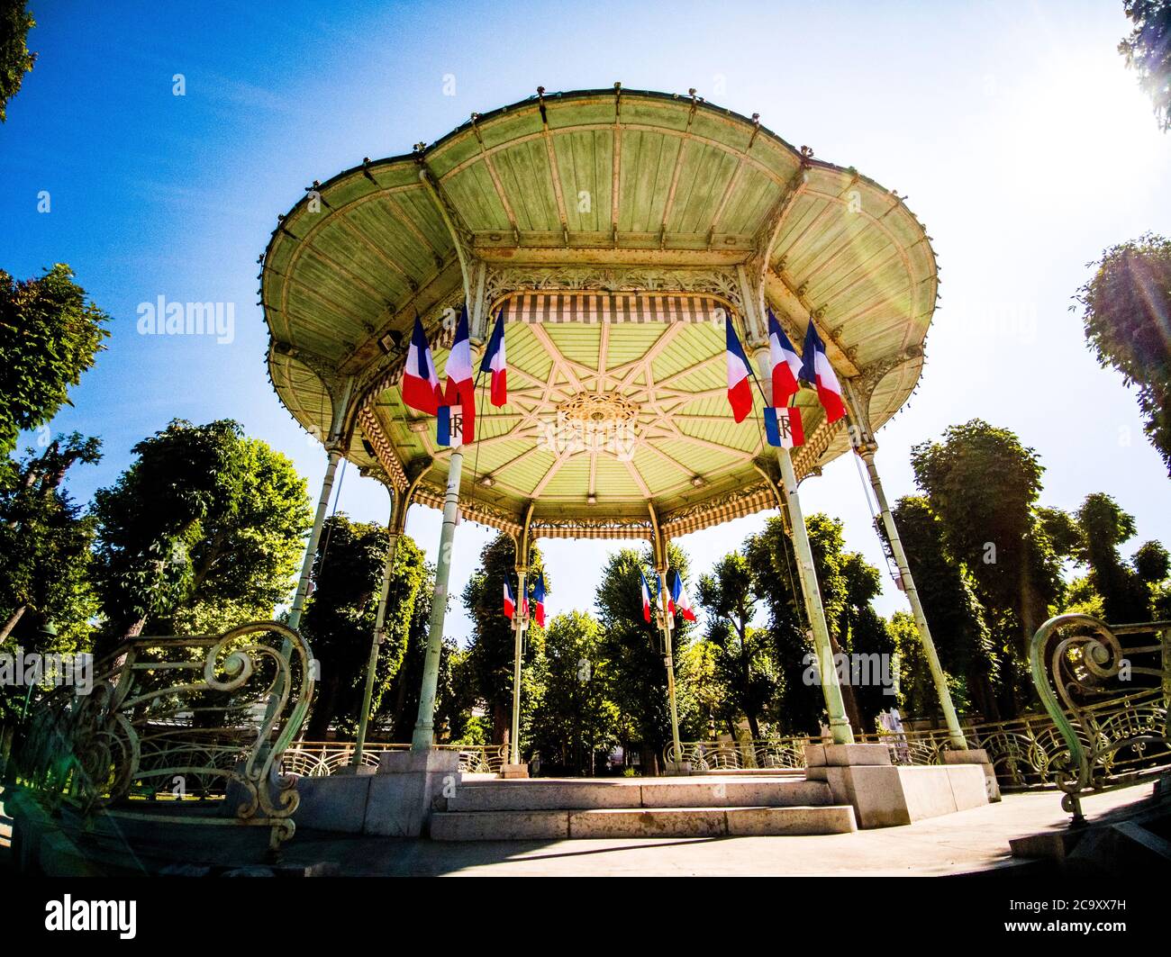 Ville de Vichy. Parc bandstand, , département de l'Allier, Auvergne Rhône Alpes, France Banque D'Images