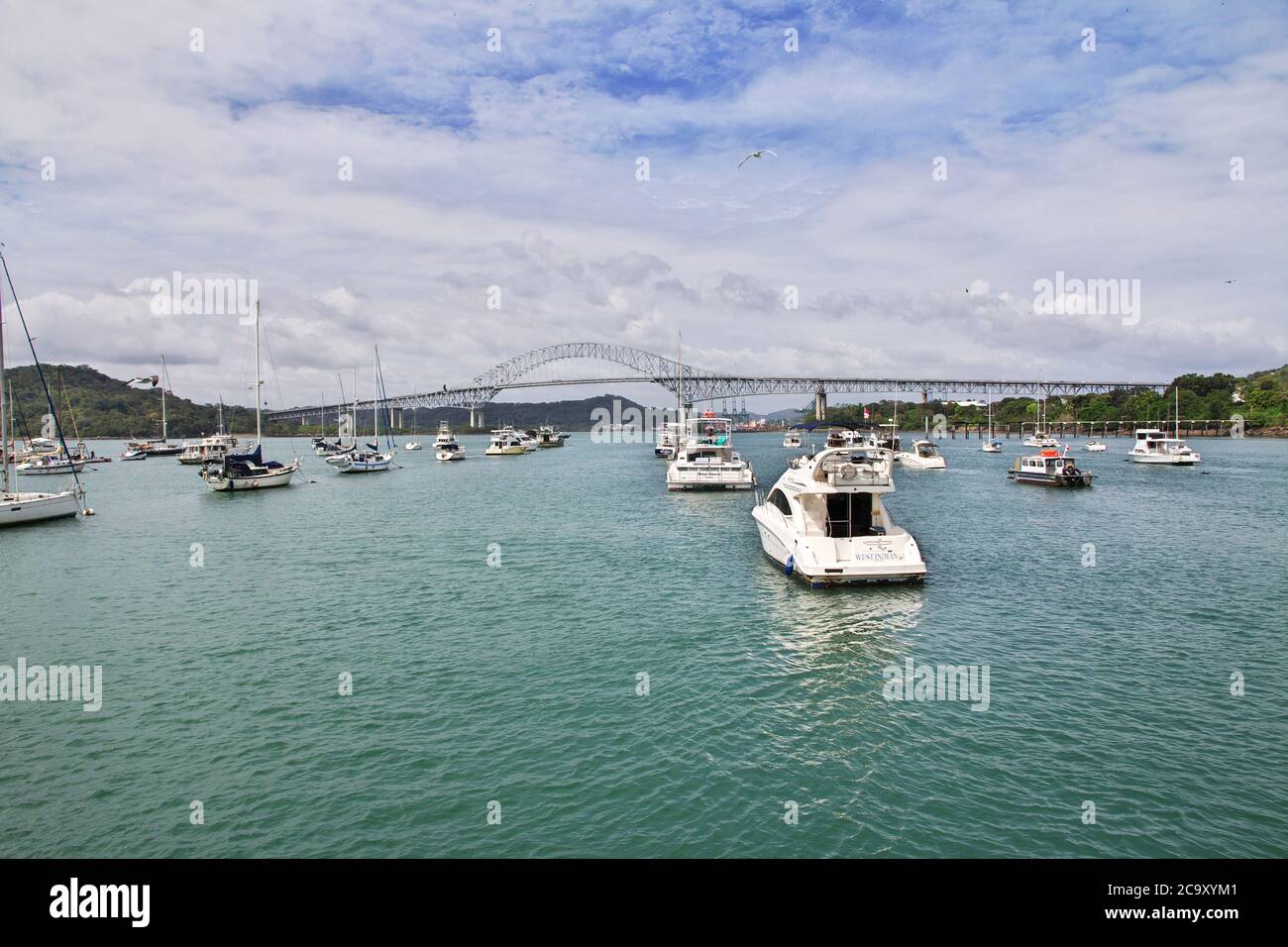 Pont des Amériques, canal de Panama, Amérique centrale Banque D'Images
