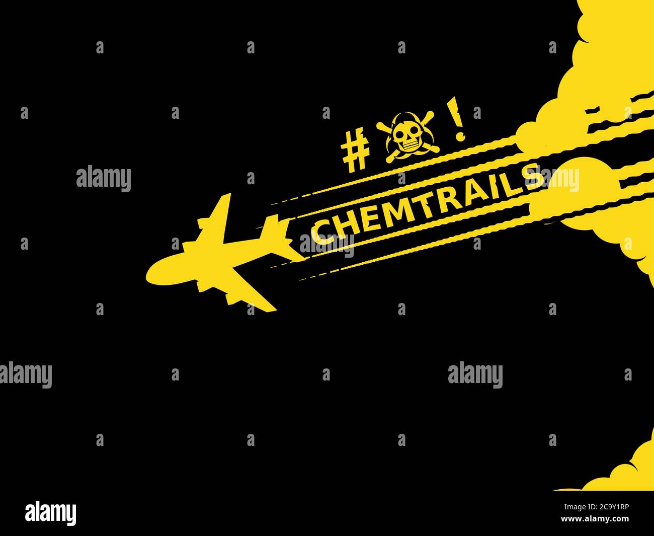 Pollution des avions et ses chemins dangereux Illustration de Vecteur