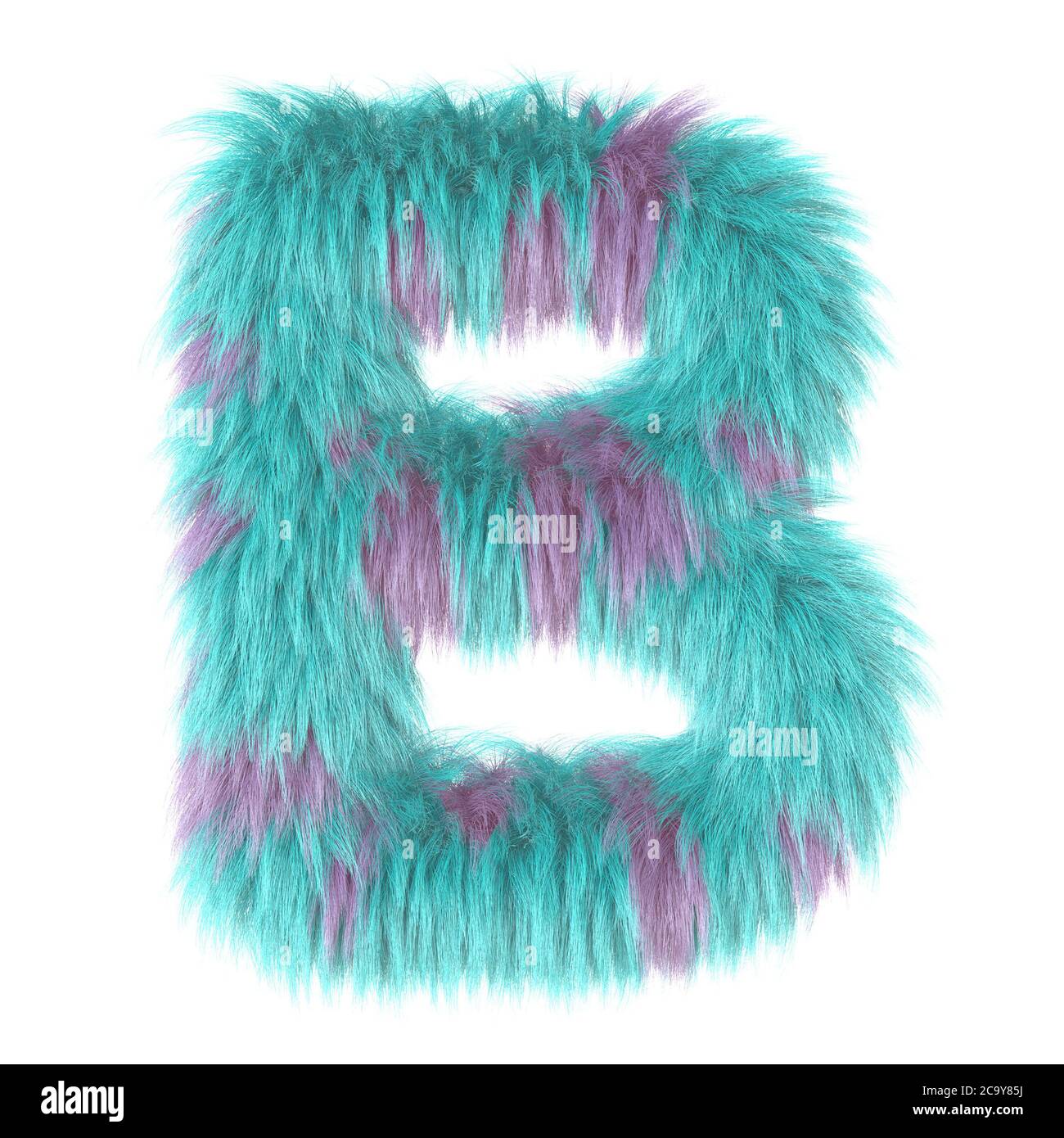 dessin animé 3d amusant animal fourrure lettre B Banque D'Images