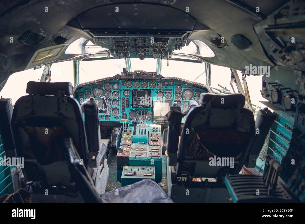 Photo détaillée du tableau de bord du cockpit dans l'avion de la — free download