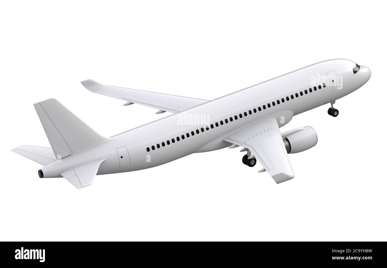 Avion isolé sur fond blanc - le rendu 3D Photo Stock - Alamy