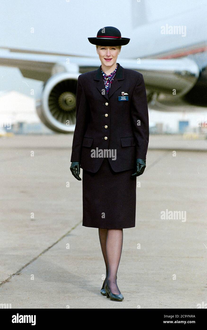 British Airways uniformes 1991 à l'aéroport de Londres Heathrow Banque D'Images