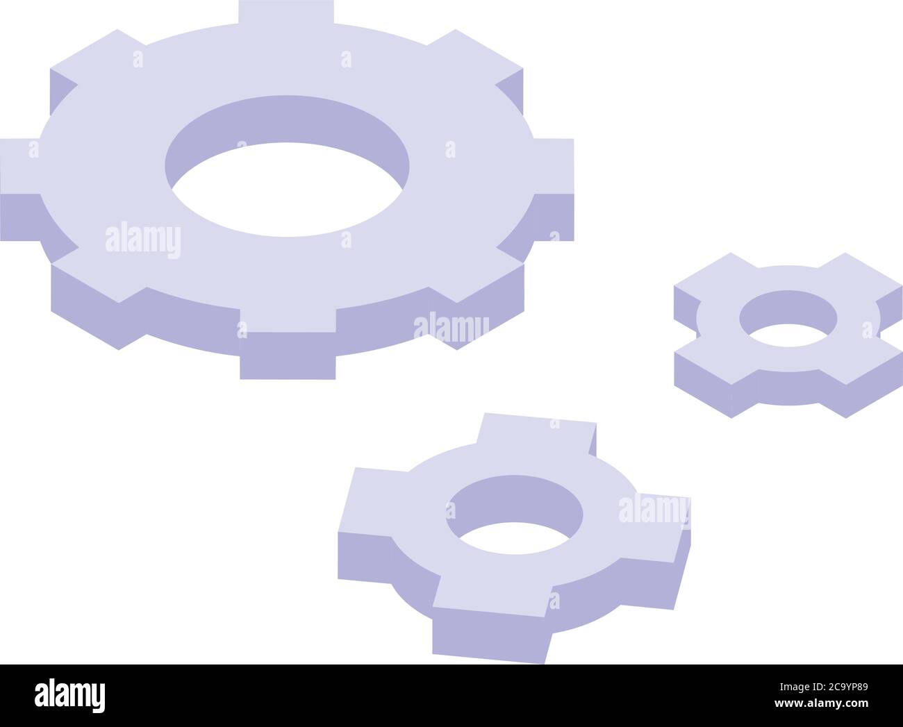 Icône de roue dentée révolutionnaire, style isométrique Illustration de Vecteur