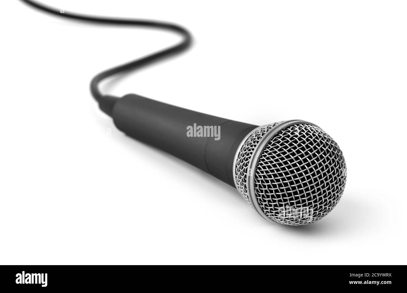 Microphone sur fond blanc Banque D'Images