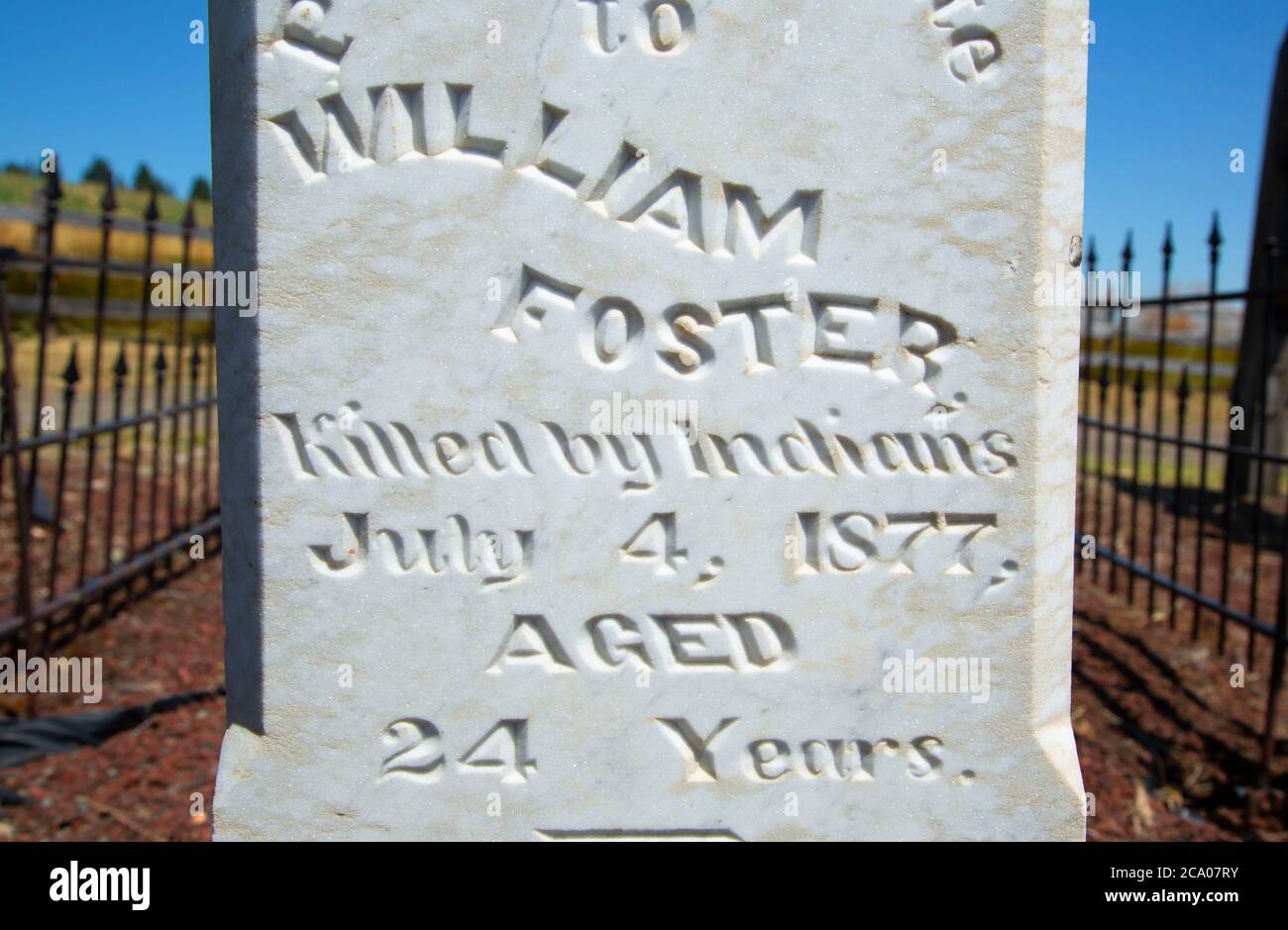William Foster grave, parc historique national de nez Perce, Idaho Banque D'Images