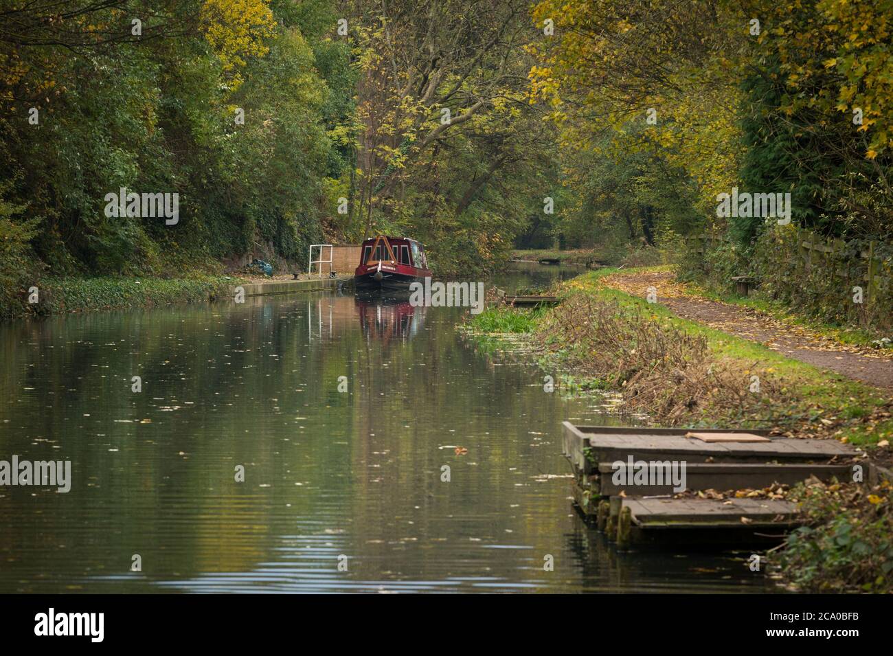 Le canal de Chesterfield près de l'écluse de Tapton, Chesterfield, Derbyshire, Royaume-Uni Banque D'Images