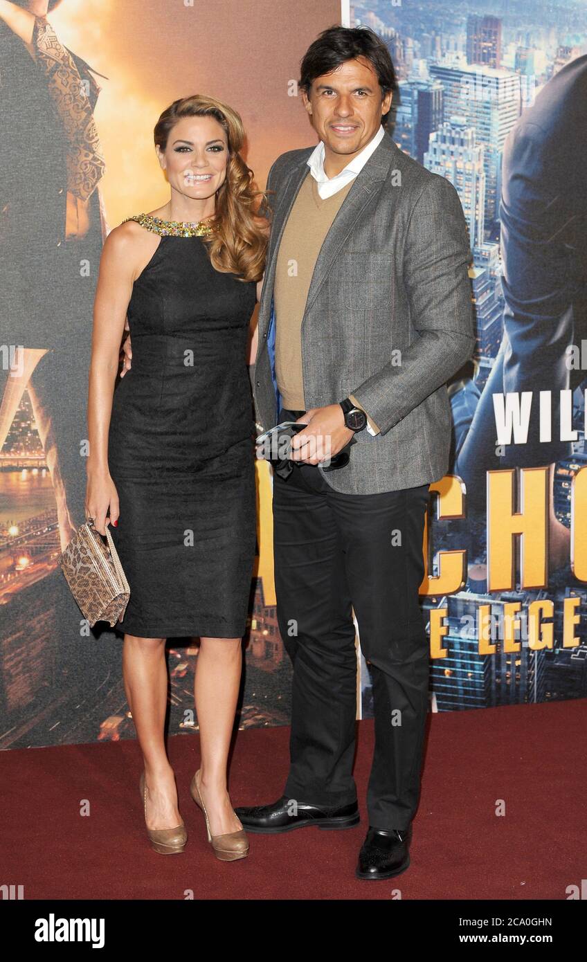 Charlotte Jackson et Chris Coleman assistent à la première britannique d'Anchorman 2 : The Legend continue à vue West End à Londres. © Paul Treadway Banque D'Images