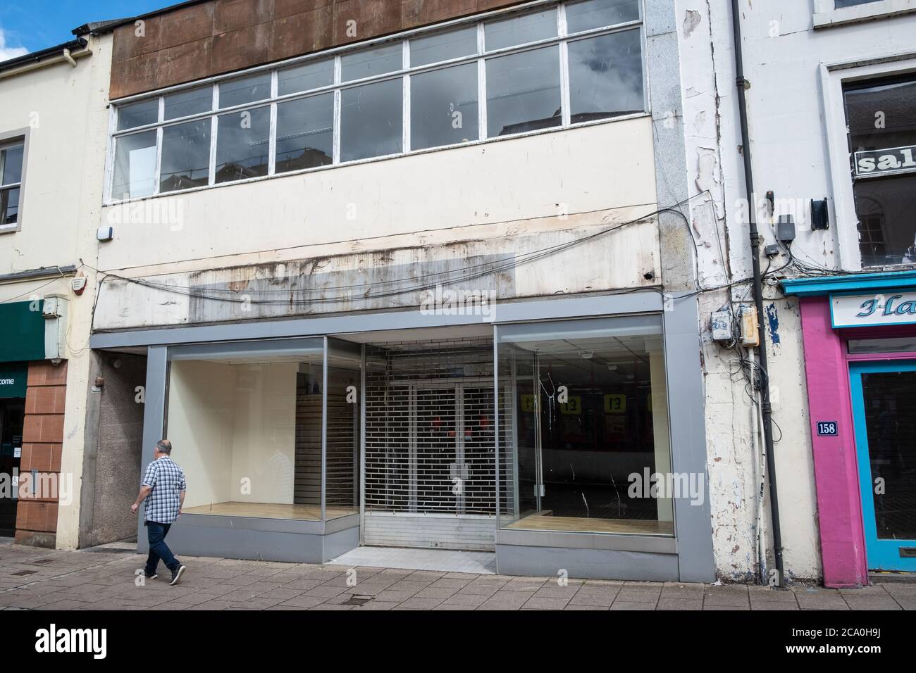 Le magasin de papeterie Ryman de Dumfries, en Écosse, a fermé ses portes après près de 25 ans dans la ville. La boutique a fermé en raison de la covid 19, mais elle n'a pas pu rouvrir. Banque D'Images