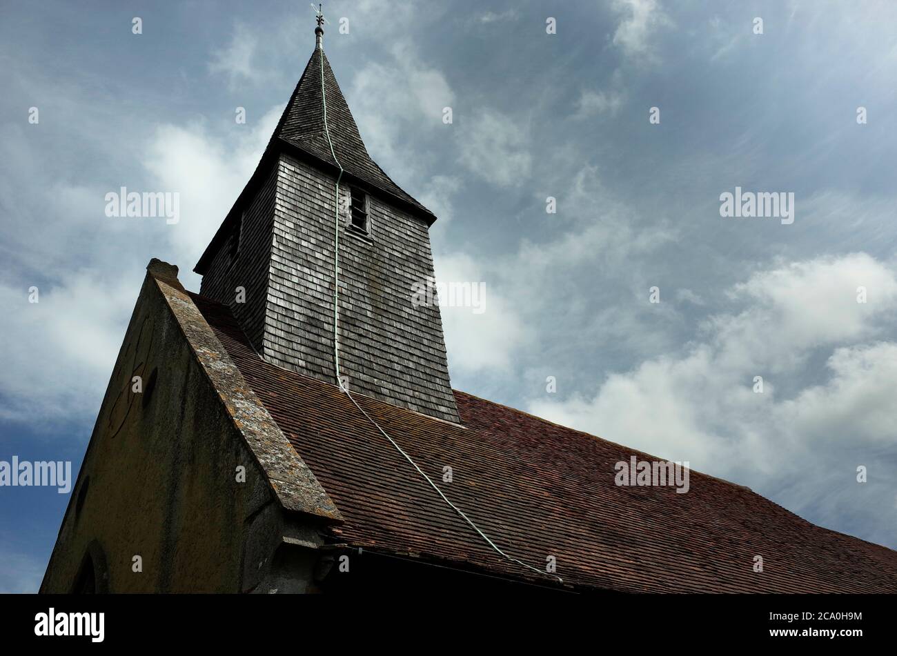 Tour et toit de l'église de la Sainte Croix Hoath Kent Angleterre Banque D'Images