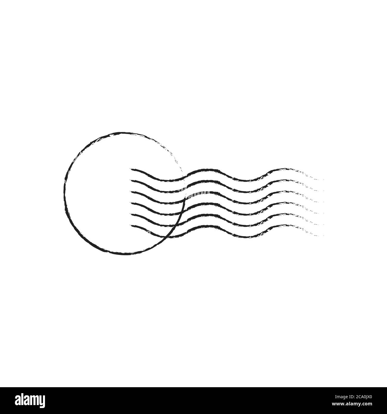 Timbre-poste, sceau d'annulation. Trace de la marque d'expédition. Étiquette de livraison de lettre vintage ondulée et circulaire. Modèle graphique de montant de grunge. Imprimer marque de poste i Illustration de Vecteur