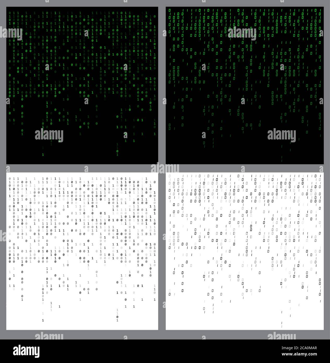 Le code binaire tombe. Programmation des modèles de fondu définis. Collection de zéro un chiffres en arrière-plan. Technologie futuriste avec dat Illustration de Vecteur