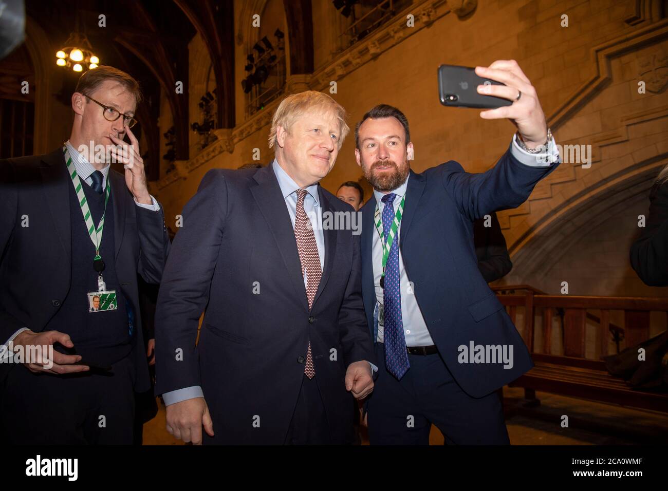 Le Premier ministre britannique Boris Johnson rencontre son nouveau député dans le Westminster Hall, dans les chambres du Parlement Banque D'Images