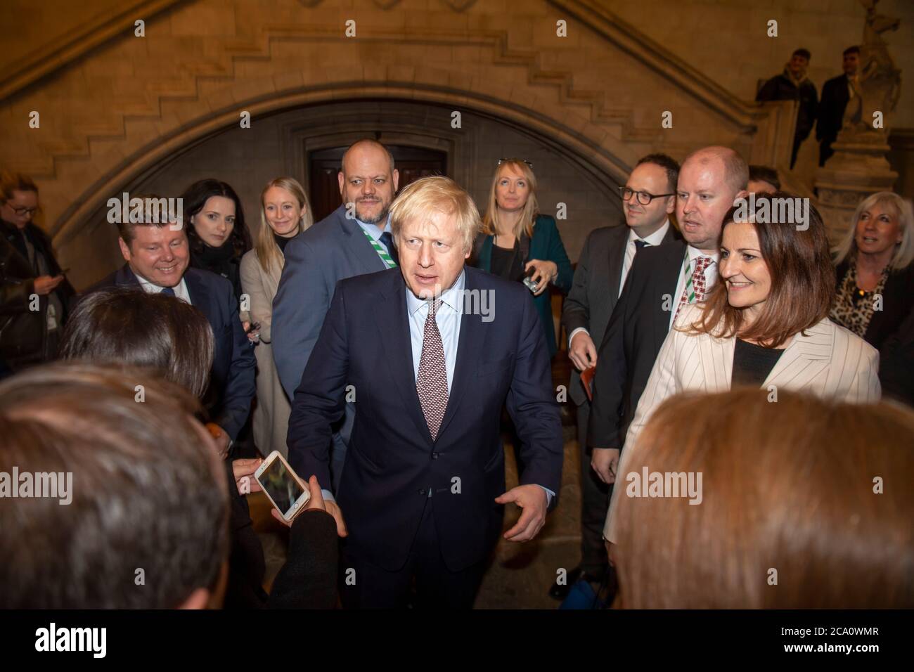 Le Premier ministre britannique Boris Johnson rencontre son nouveau député dans le Westminster Hall, dans les chambres du Parlement Banque D'Images