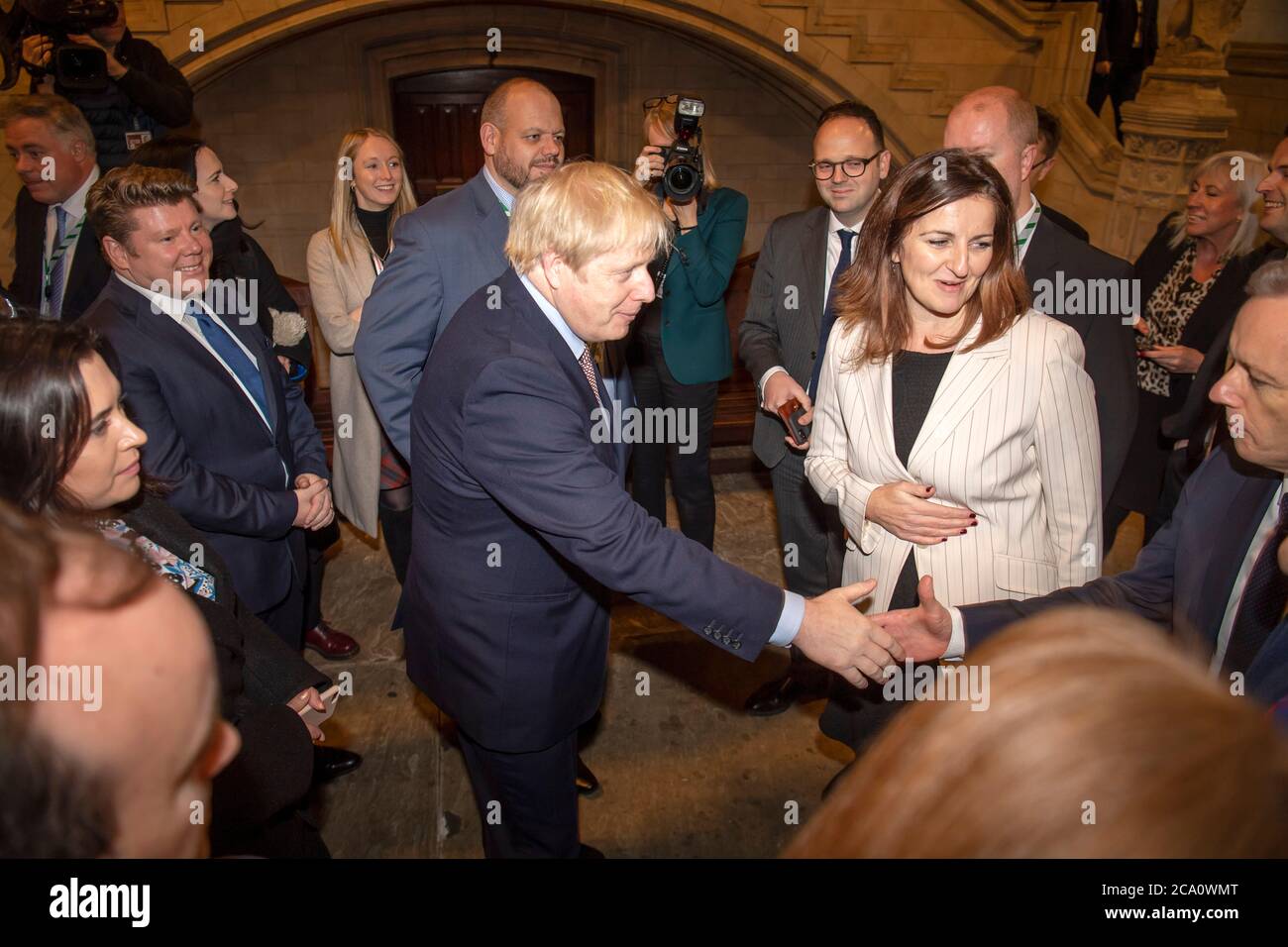 Le Premier ministre britannique Boris Johnson rencontre son nouveau député dans le Westminster Hall, dans les chambres du Parlement Banque D'Images