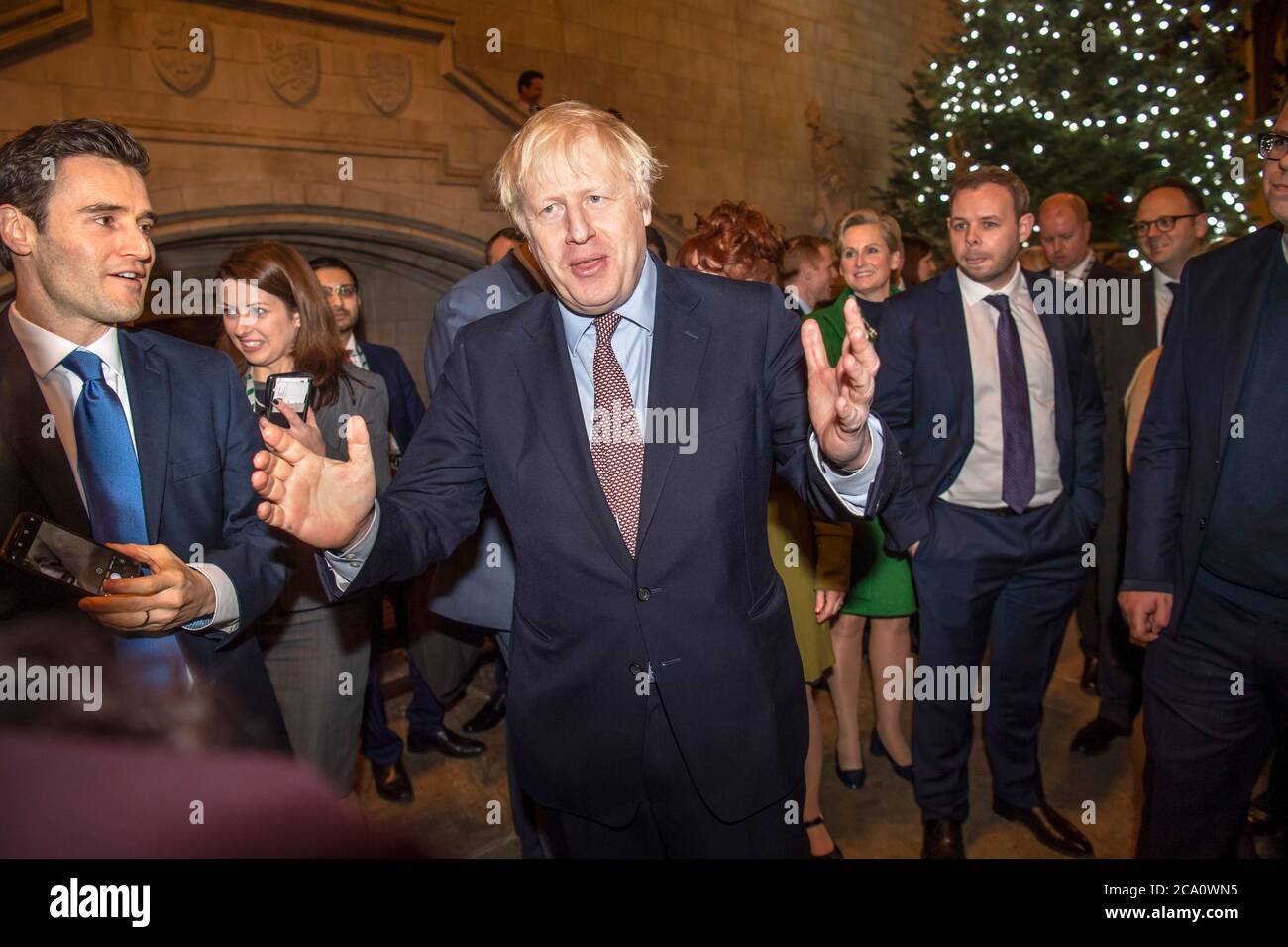 Le Premier ministre britannique Boris Johnson rencontre son nouveau député dans le Westminster Hall, dans les chambres du Parlement Banque D'Images