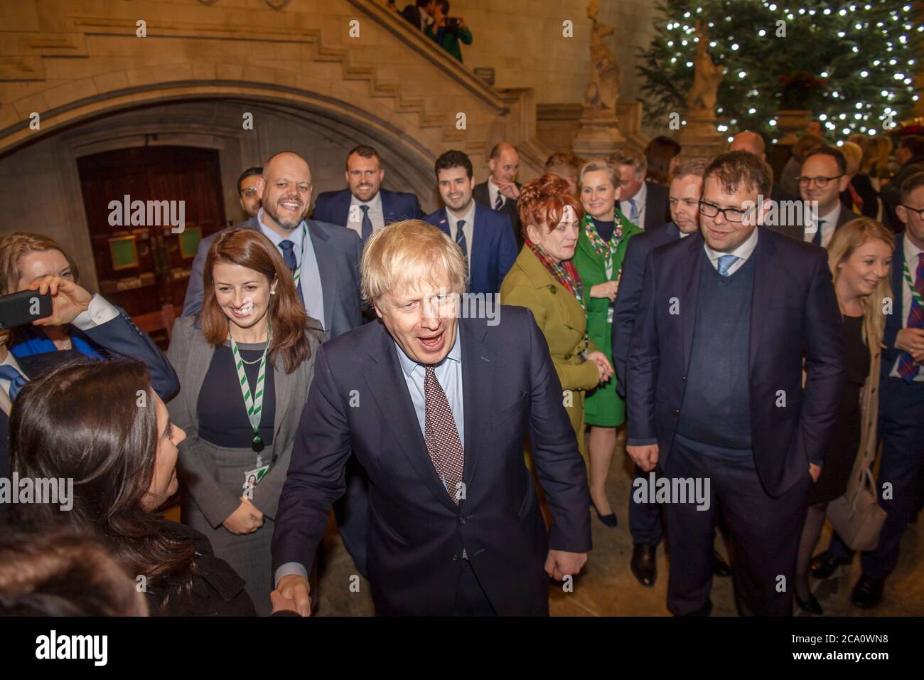 Le Premier ministre britannique Boris Johnson rencontre son nouveau député dans le Westminster Hall, dans les chambres du Parlement Banque D'Images
