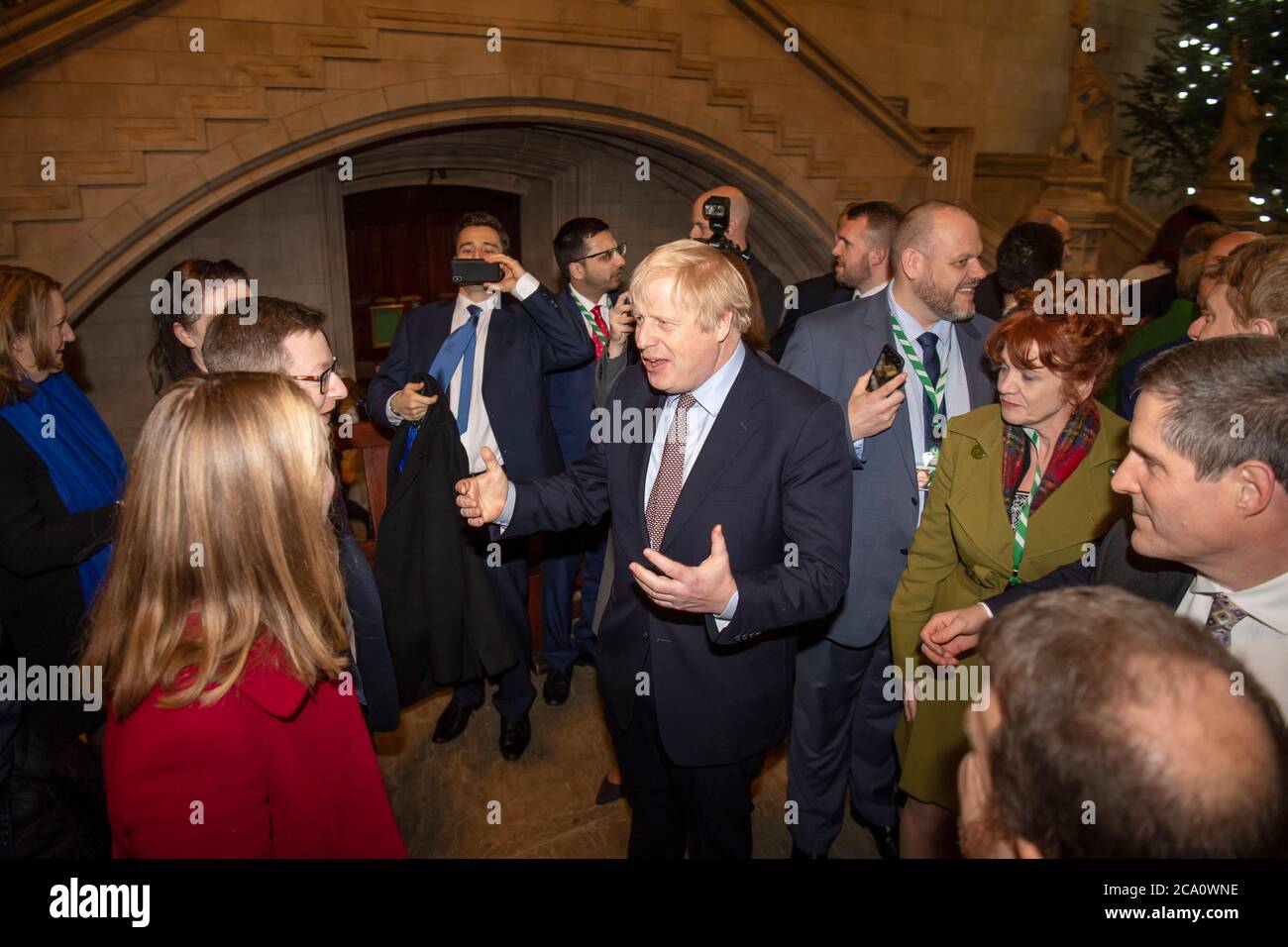 Le Premier ministre britannique Boris Johnson rencontre son nouveau député dans le Westminster Hall, dans les chambres du Parlement Banque D'Images