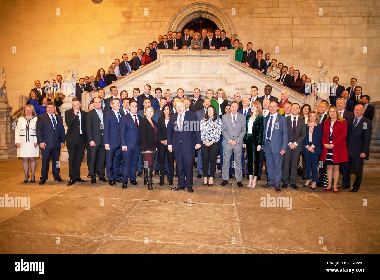 Le Premier ministre britannique Boris Johnson rencontre son nouveau député dans le Westminster Hall, dans les chambres du Parlement Banque D'Images