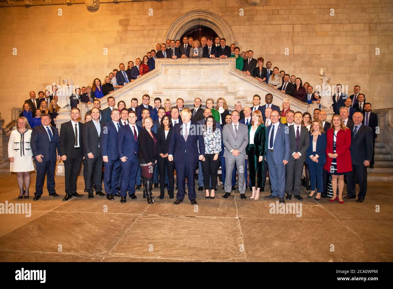 Le Premier ministre britannique Boris Johnson rencontre son nouveau député dans le Westminster Hall, dans les chambres du Parlement Banque D'Images
