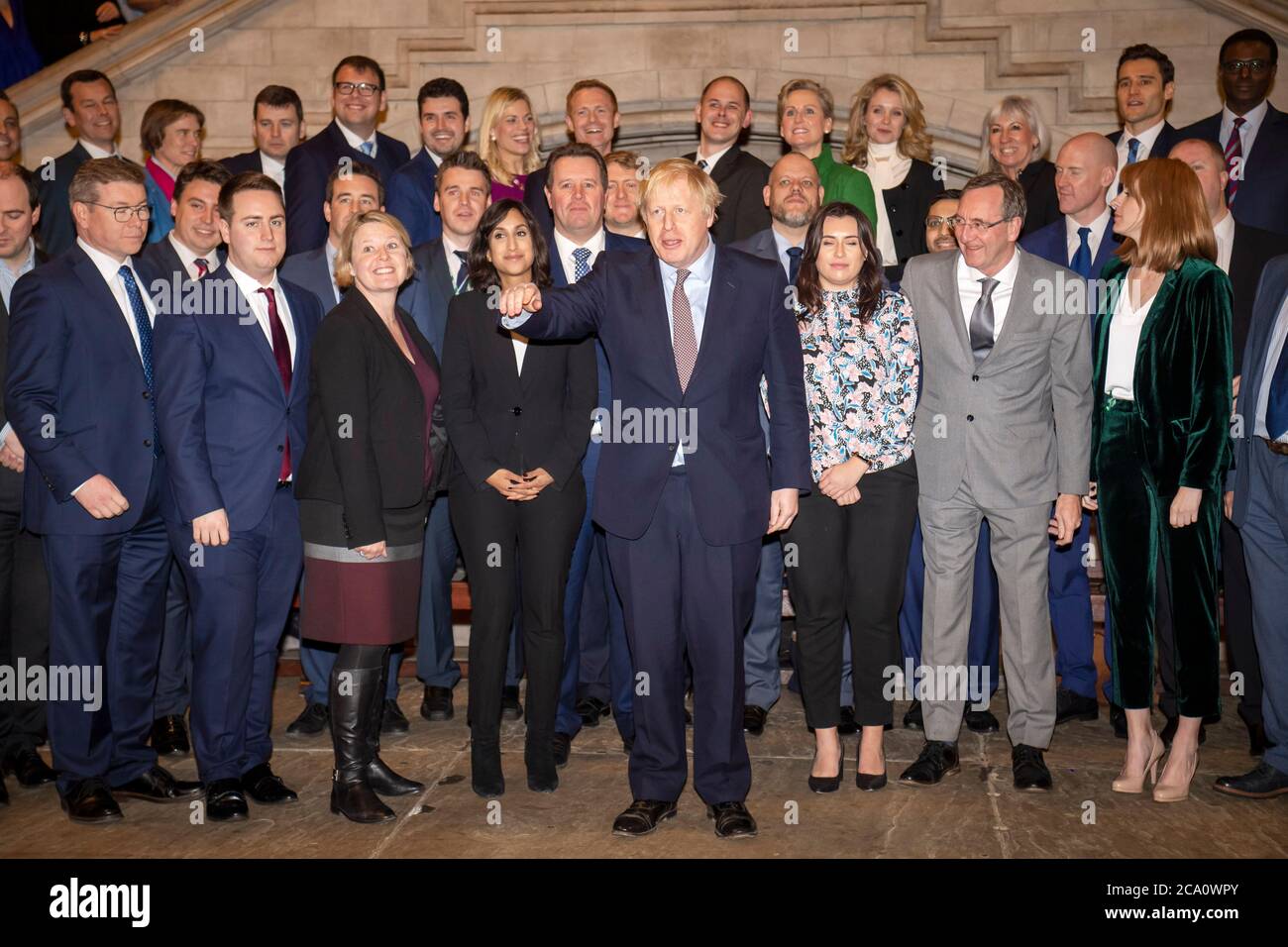 Le Premier ministre britannique Boris Johnson rencontre son nouveau député dans le Westminster Hall, dans les chambres du Parlement Banque D'Images