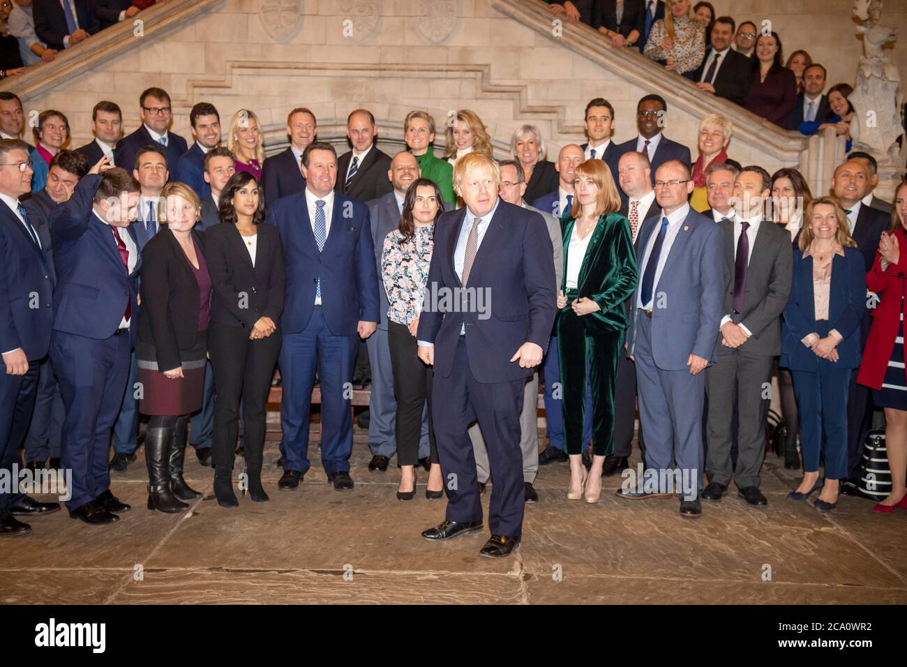 Le Premier ministre britannique Boris Johnson rencontre son nouveau député dans le Westminster Hall, dans les chambres du Parlement Banque D'Images