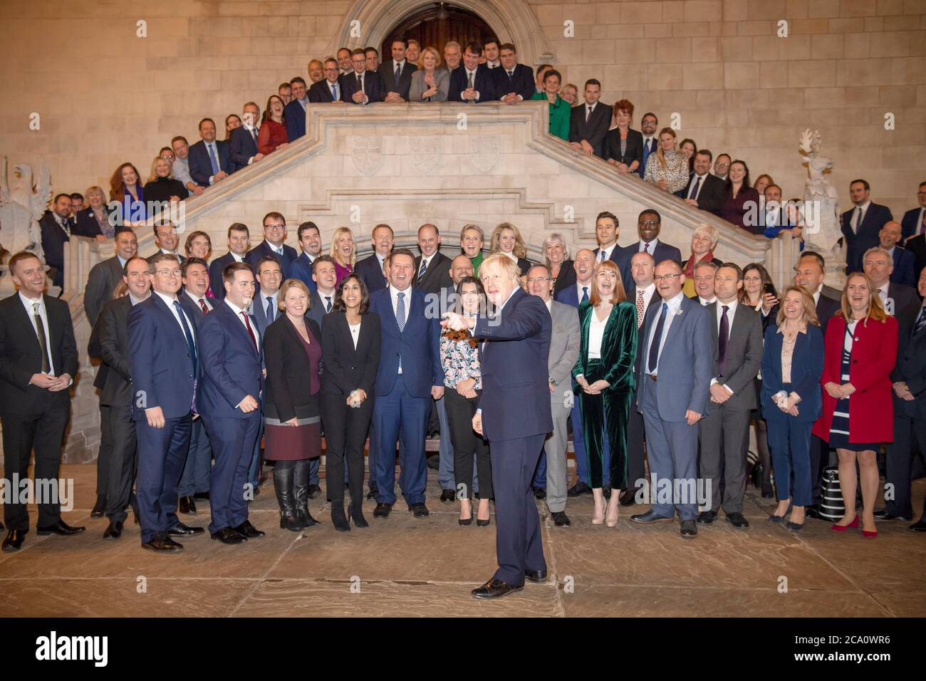 Le Premier ministre britannique Boris Johnson rencontre son nouveau député dans le Westminster Hall, dans les chambres du Parlement Banque D'Images