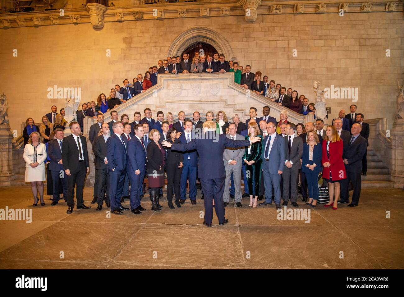 Le Premier ministre britannique Boris Johnson rencontre son nouveau député dans le Westminster Hall, dans les chambres du Parlement Banque D'Images