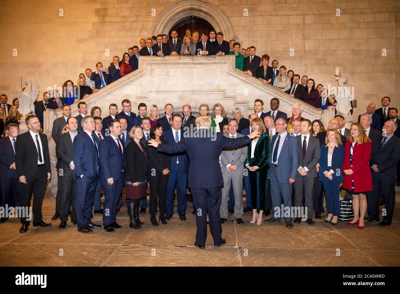 Le Premier ministre britannique Boris Johnson rencontre son nouveau député dans le Westminster Hall, dans les chambres du Parlement Banque D'Images