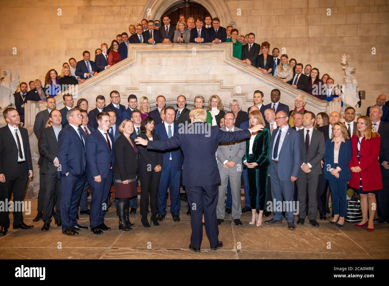 Le Premier ministre britannique Boris Johnson rencontre son nouveau député dans le Westminster Hall, dans les chambres du Parlement Banque D'Images