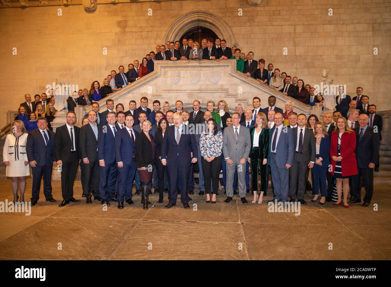Le Premier ministre britannique Boris Johnson rencontre son nouveau député dans le Westminster Hall, dans les chambres du Parlement Banque D'Images