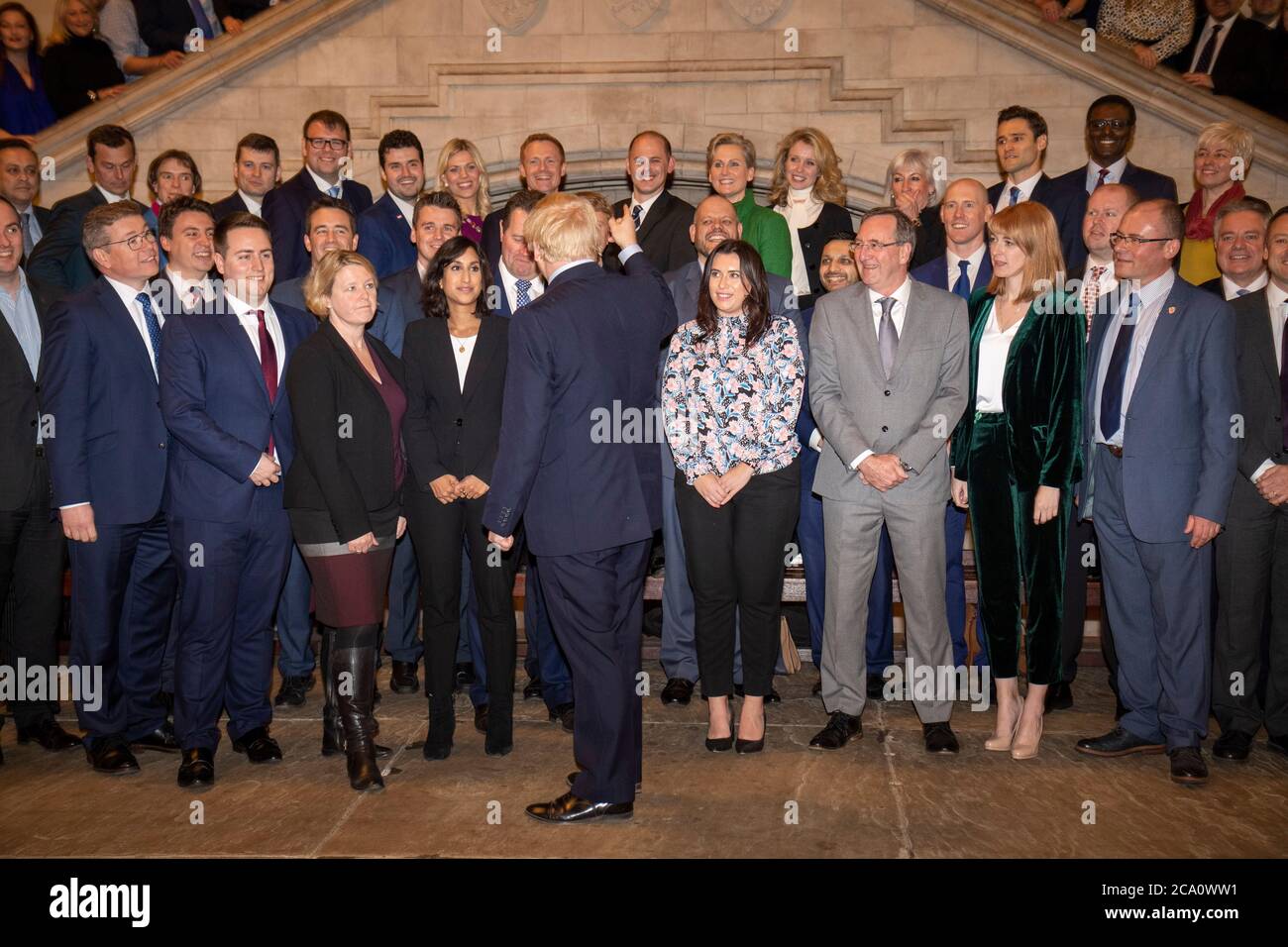 Le Premier ministre britannique Boris Johnson rencontre son nouveau député dans le Westminster Hall, dans les chambres du Parlement Banque D'Images