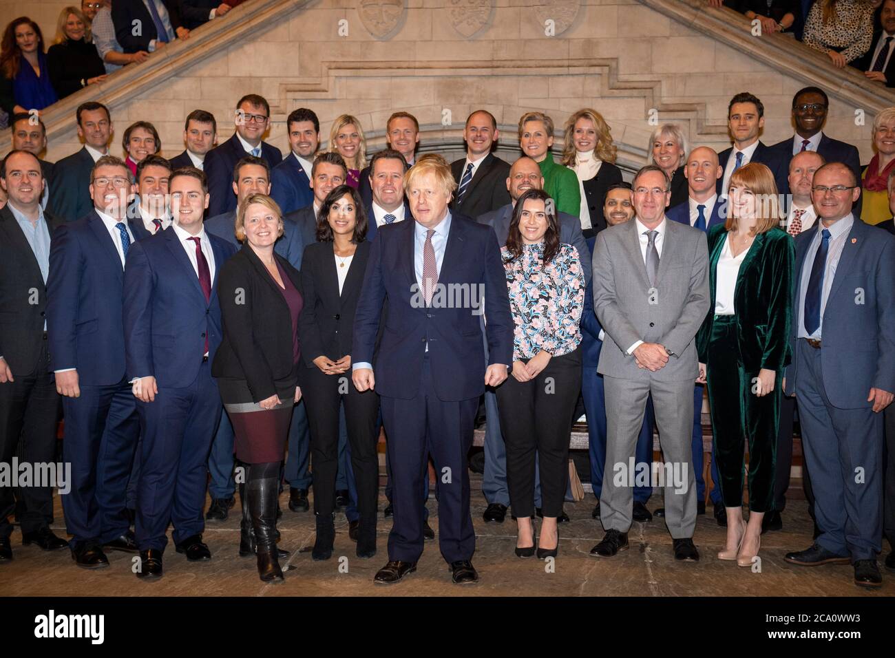 Le Premier ministre britannique Boris Johnson rencontre son nouveau député dans le Westminster Hall, dans les chambres du Parlement Banque D'Images