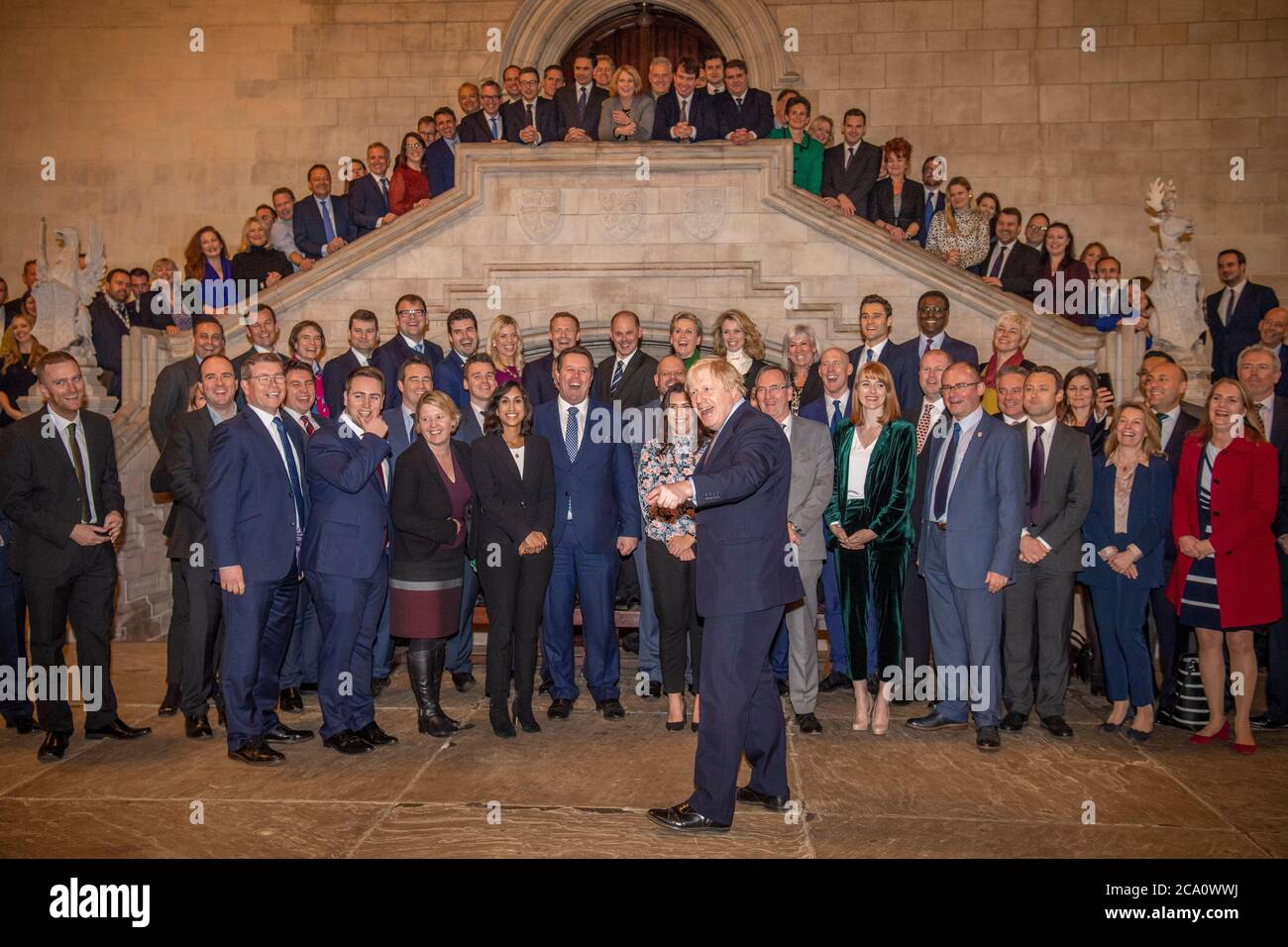 Le Premier ministre britannique Boris Johnson rencontre son nouveau député dans le Westminster Hall, dans les chambres du Parlement Banque D'Images