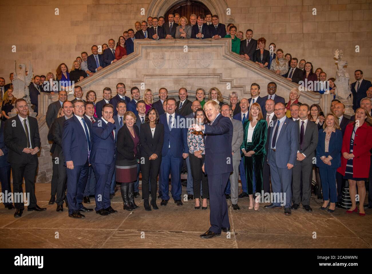 Le Premier ministre britannique Boris Johnson rencontre son nouveau député dans le Westminster Hall, dans les chambres du Parlement Banque D'Images