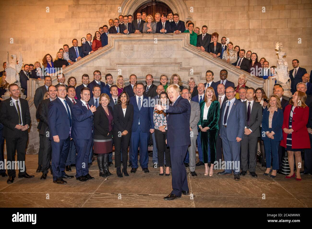 Le Premier ministre britannique Boris Johnson rencontre son nouveau député dans le Westminster Hall, dans les chambres du Parlement Banque D'Images