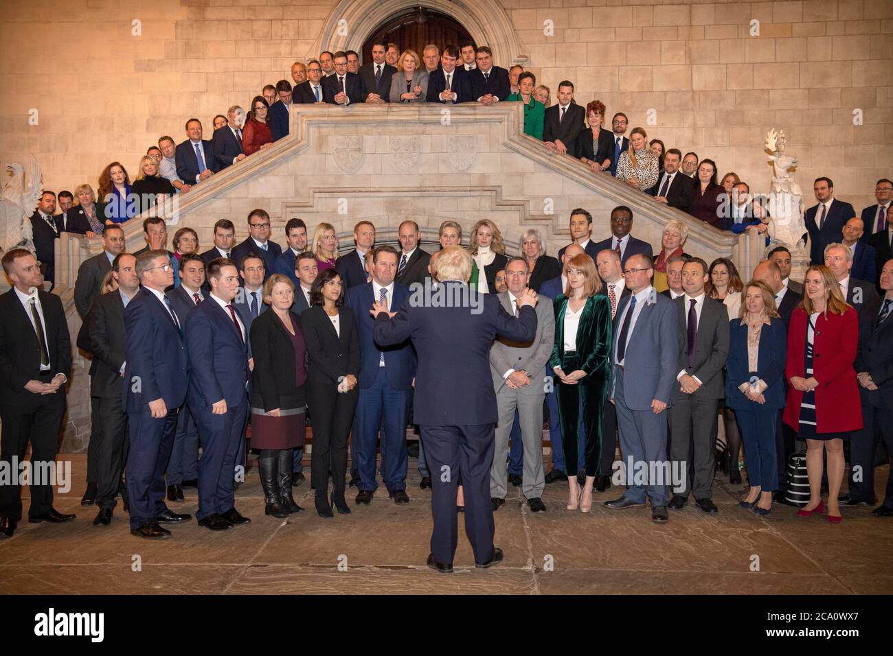 Le Premier ministre britannique Boris Johnson rencontre son nouveau député dans le Westminster Hall, dans les chambres du Parlement Banque D'Images
