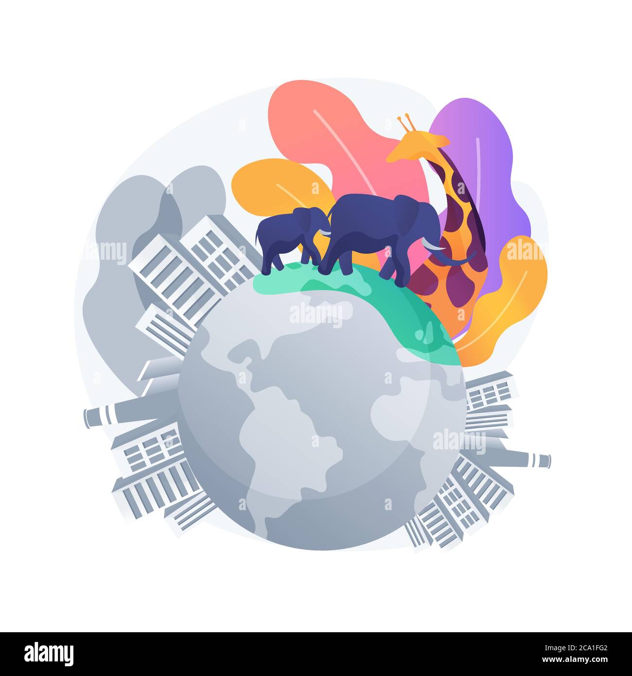 Perte d'habitat pour les animaux sauvages résumé concept illustration du vecteur. Illustration de Vecteur