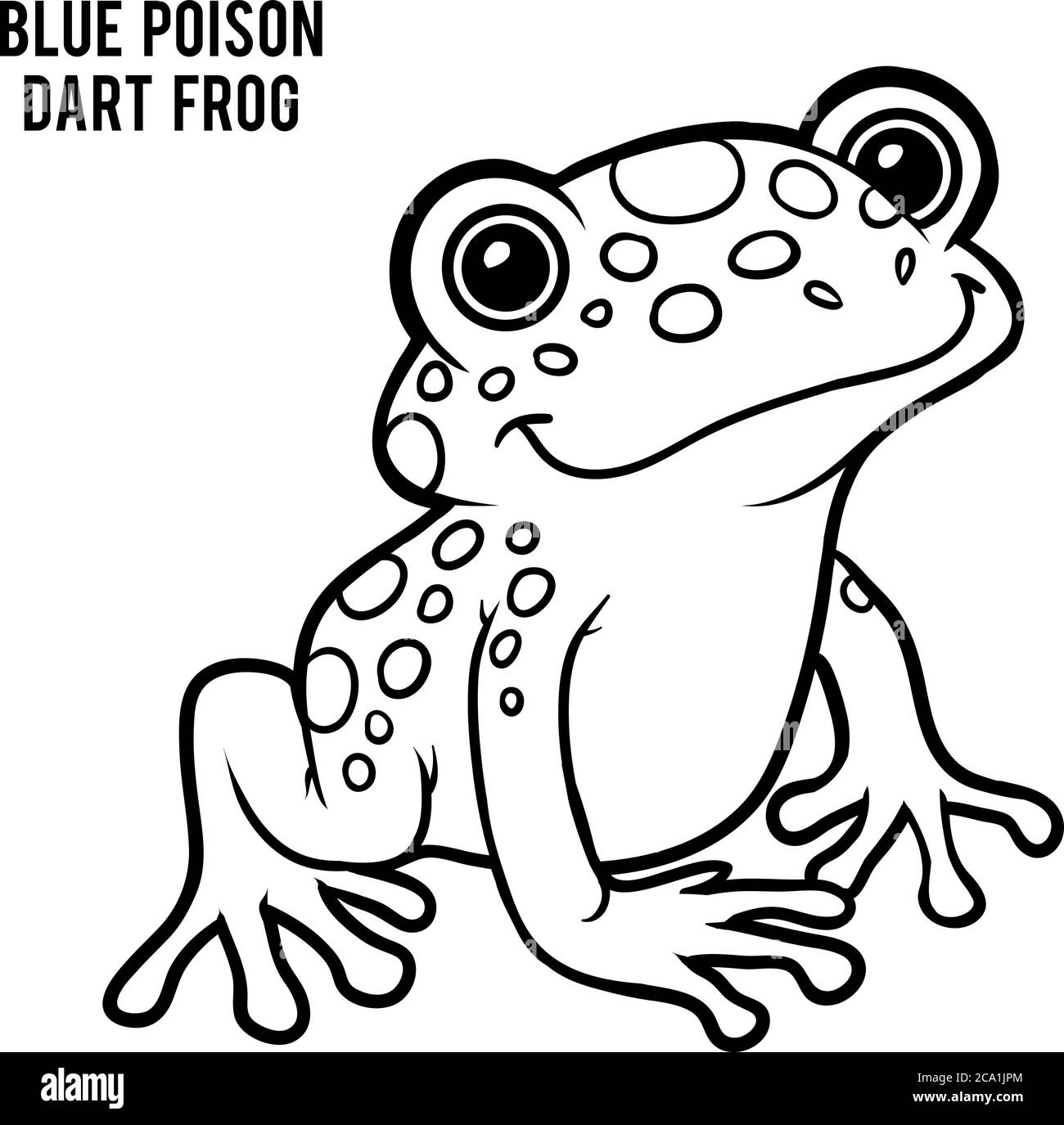 Livre de coloriage pour enfants, Blue poison dart grenouille Illustration de Vecteur