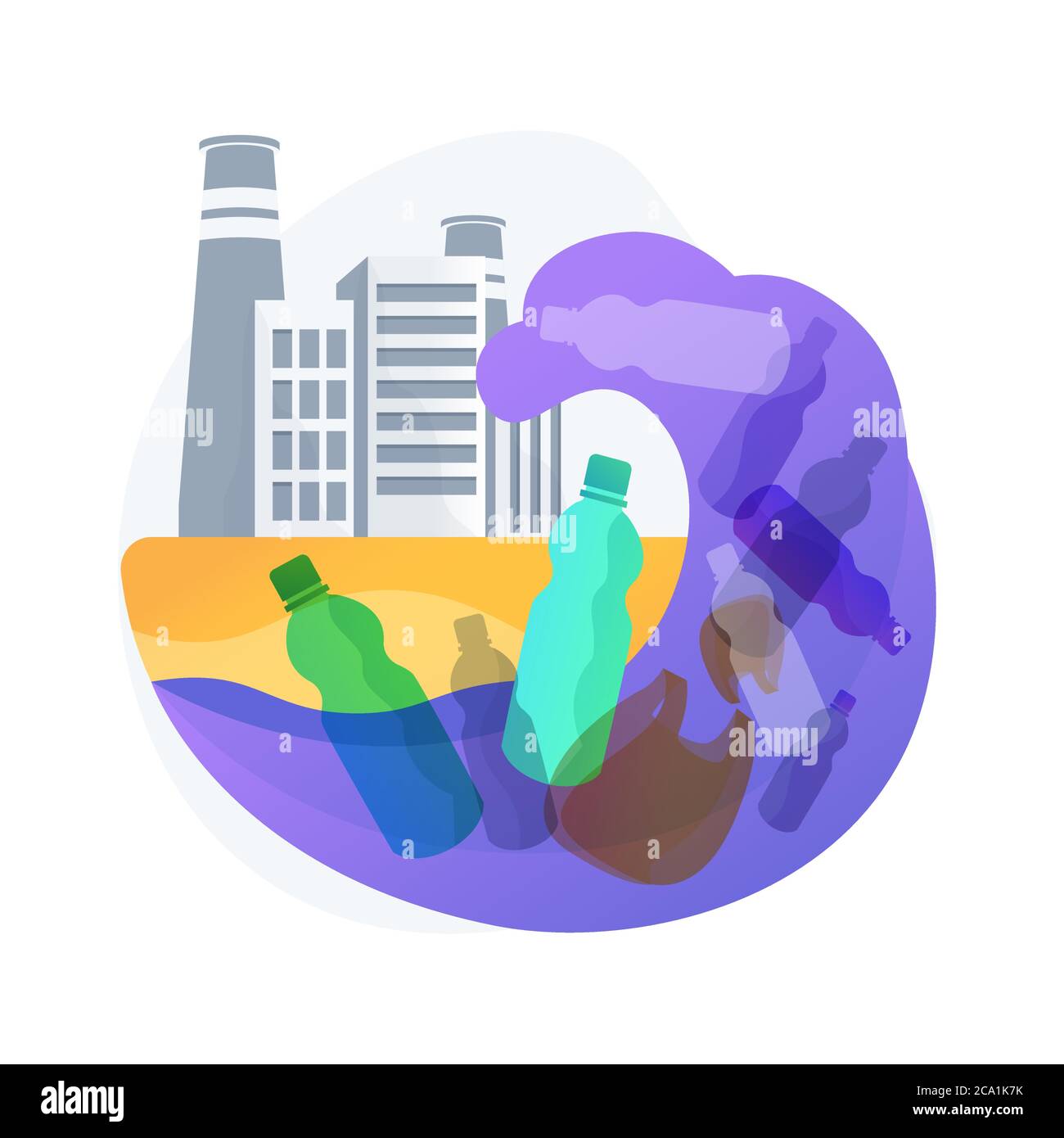 Illustration vectorielle abstraite de concept de pollution côtière. Illustration de Vecteur