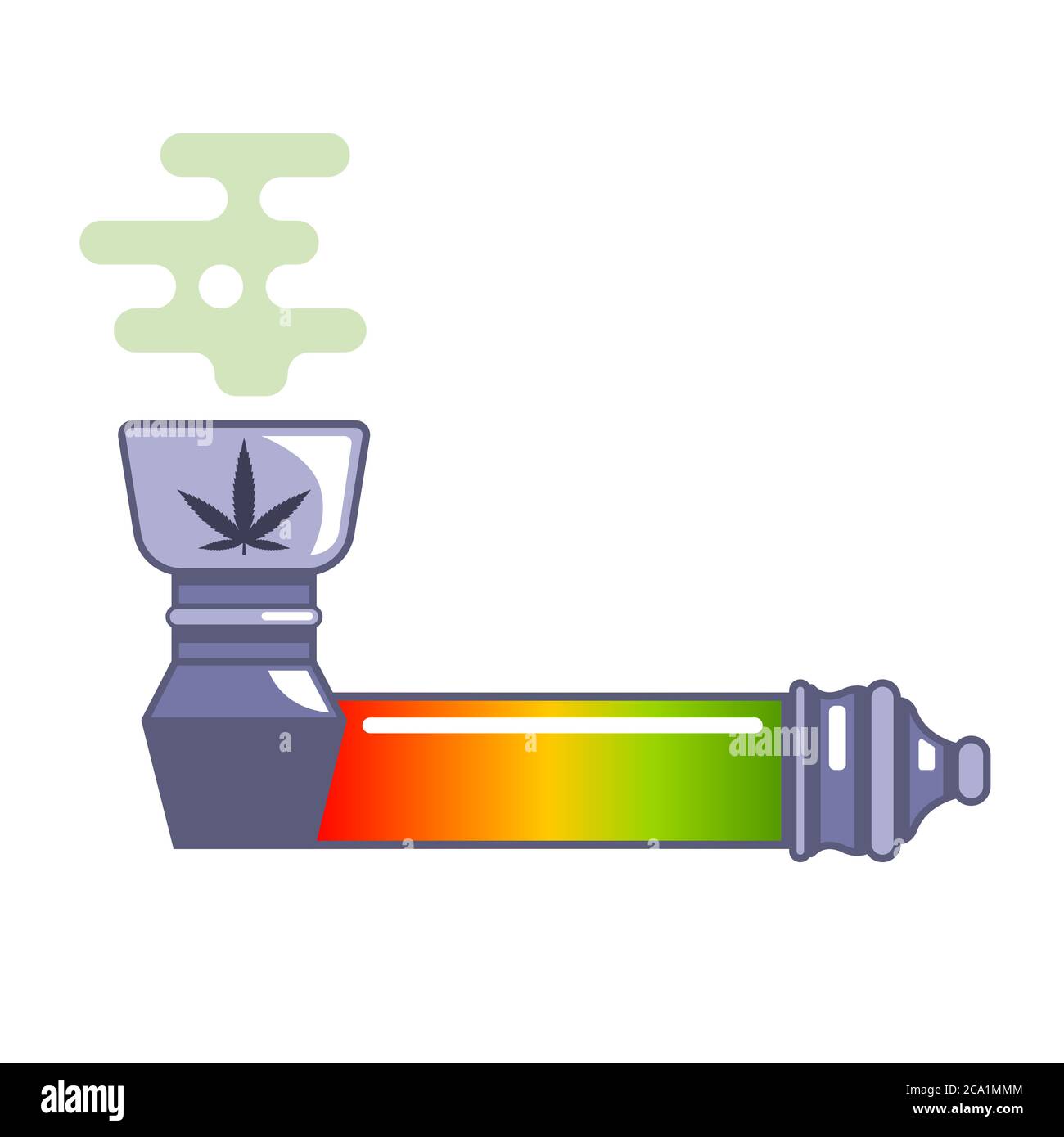 Une pipe pour fumer de la marijuana médicinale. Légalisation des drogues. illustration vectorielle plate isolée sur fond blanc. Illustration de Vecteur