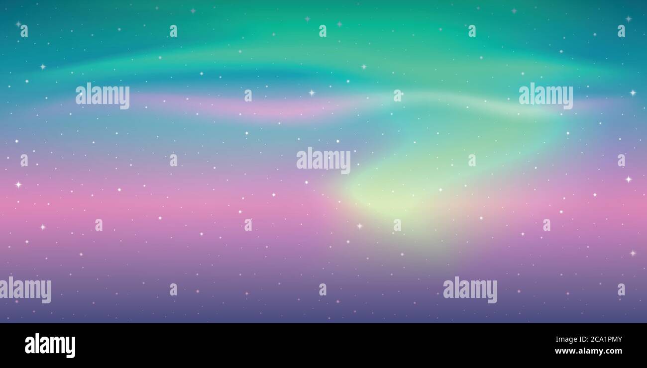 Magnifique aurora borealis fond coloré ciel étoilé illustration vecteur EPS10 Illustration de Vecteur