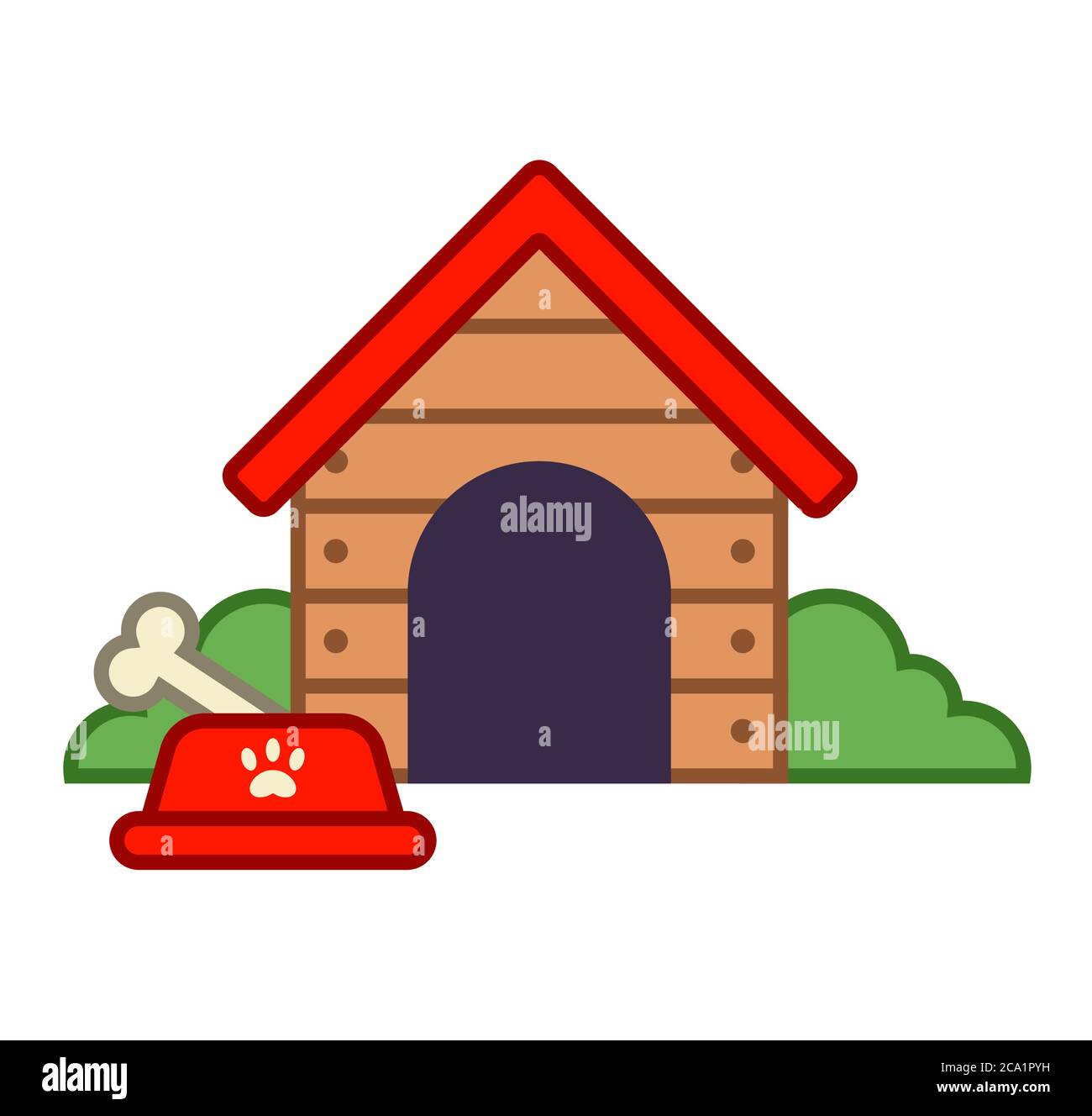 doghouse en bois dans le village. illustration vectorielle plate. Illustration de Vecteur