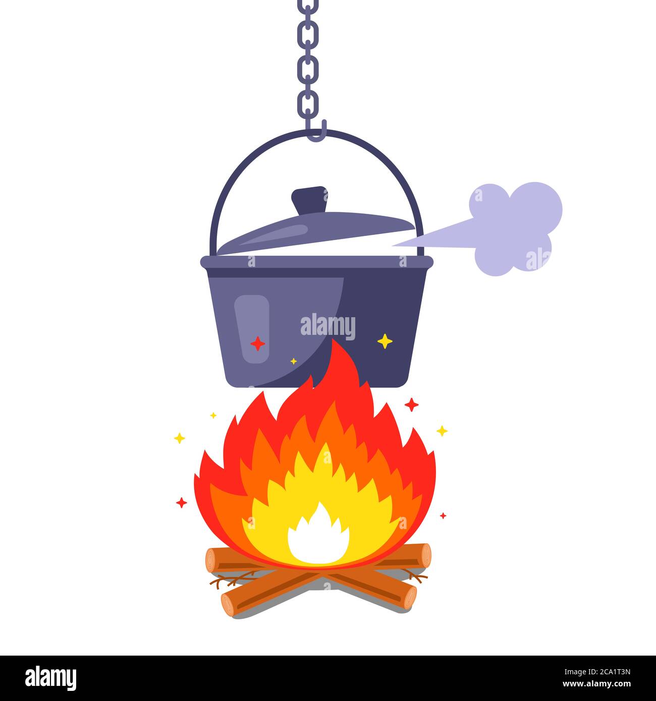 cuisson au piquet. marching fer à repasser. Illustration vectorielle plate isolée sur fond blanc. Illustration de Vecteur
