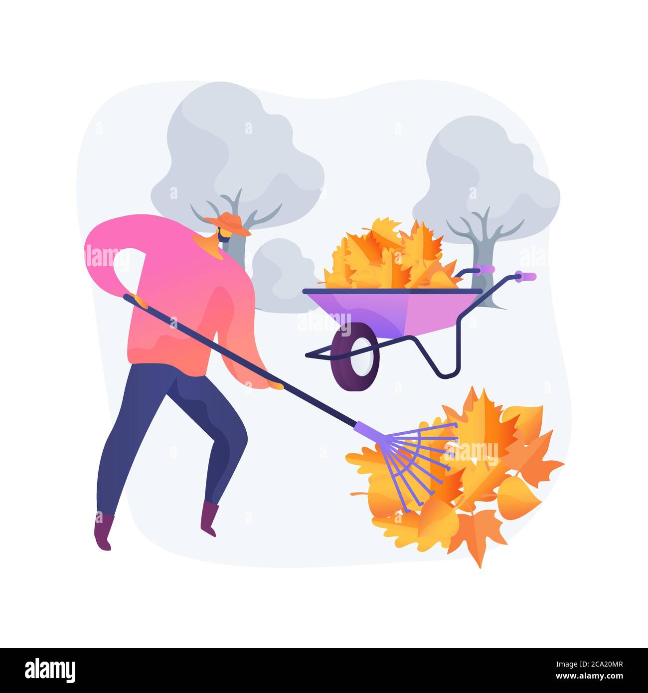 Illustration vectorielle abstraite de concept de nettoyage d'automne. Illustration de Vecteur